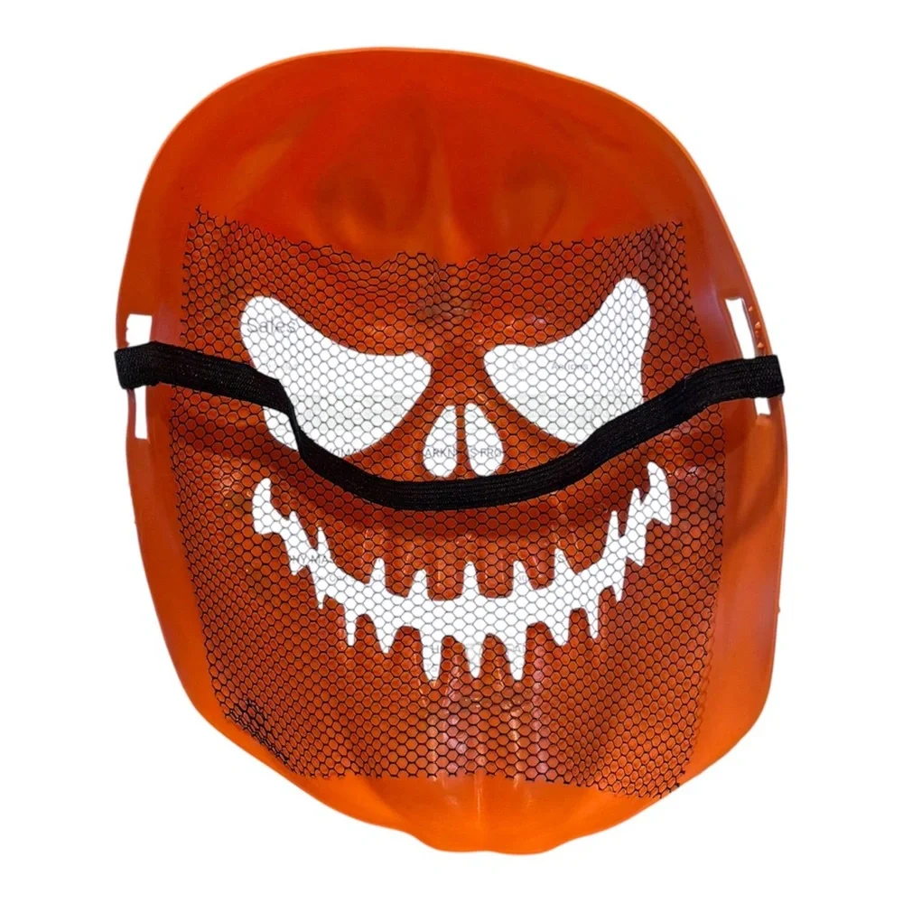 SCARY PUMPKIN MASK HARD PLASTIC HALLOWEEN NEW